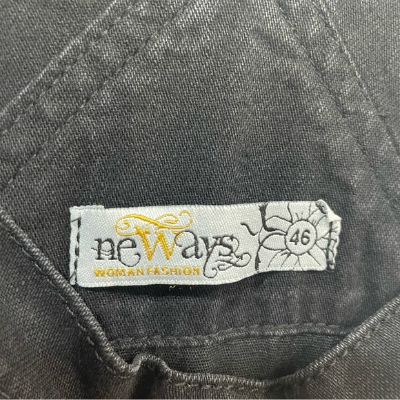 Neways Black 100% Cotton Modest Wide Leg Lagenlook Oversized Jumpsuit Size XXL - Picture 10 of 12